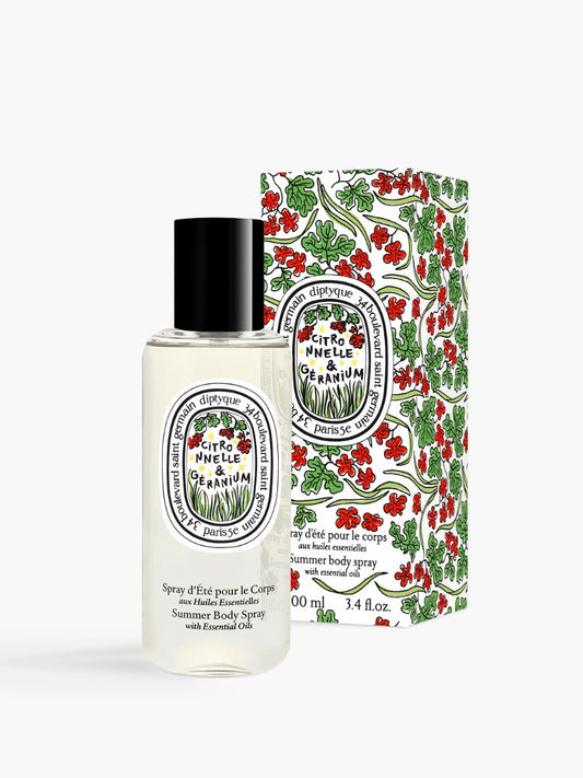 Lemongrass & Geranium Summer body spray with essential oils 100ML